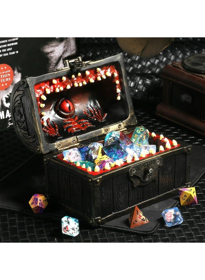 DNDND Mimic Chest Dice Storage Box Large Size Holds 6 Sets of Polyhedral Dice Great Gift for Dungeons and Dragons Players DM Masters RPG Gaming - Image 5