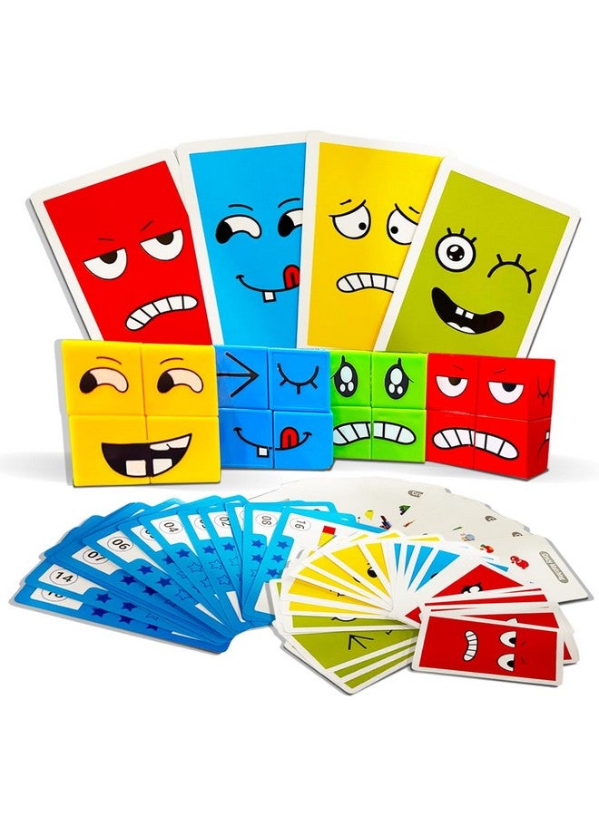 Wembley Smiley Face Emoji Cube Set Face Change Game for Kids Educational Emotion Change Blocks Face Expression Changing Puzzle Toy for Kids Age 3 4 5 6+ & Up - Image 1