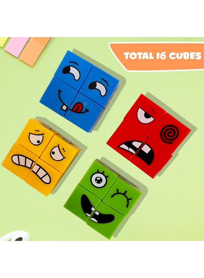 Wembley Smiley Face Emoji Cube Set Face Change Game for Kids Educational Emotion Change Blocks Face Expression Changing Puzzle Toy for Kids Age 3 4 5 6+ & Up - Image 5