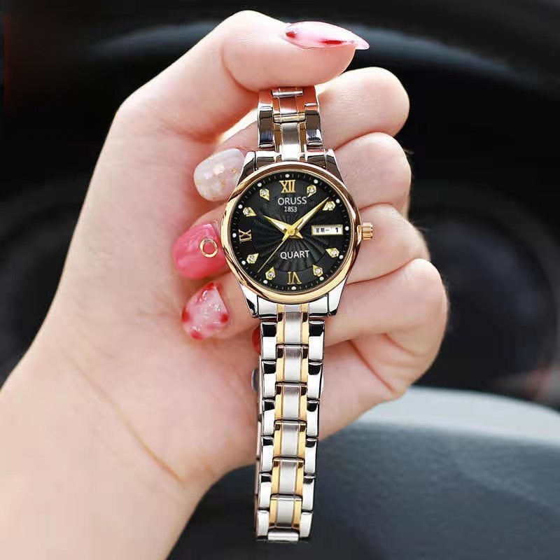 Vintage Square Dial Quartz Watch Women 980 women's black face