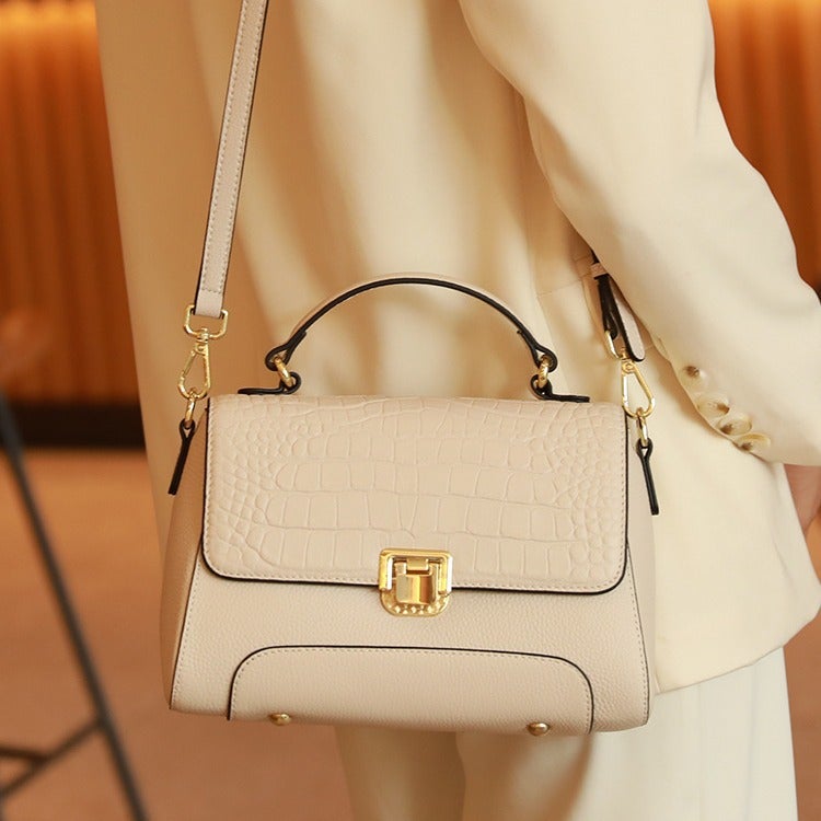 Women'S Bag Niche High-End Sense Handbag Fashion Crocodile Pattern Genuine Leather Shoulder Crossbody Small Square Bag - Image 3