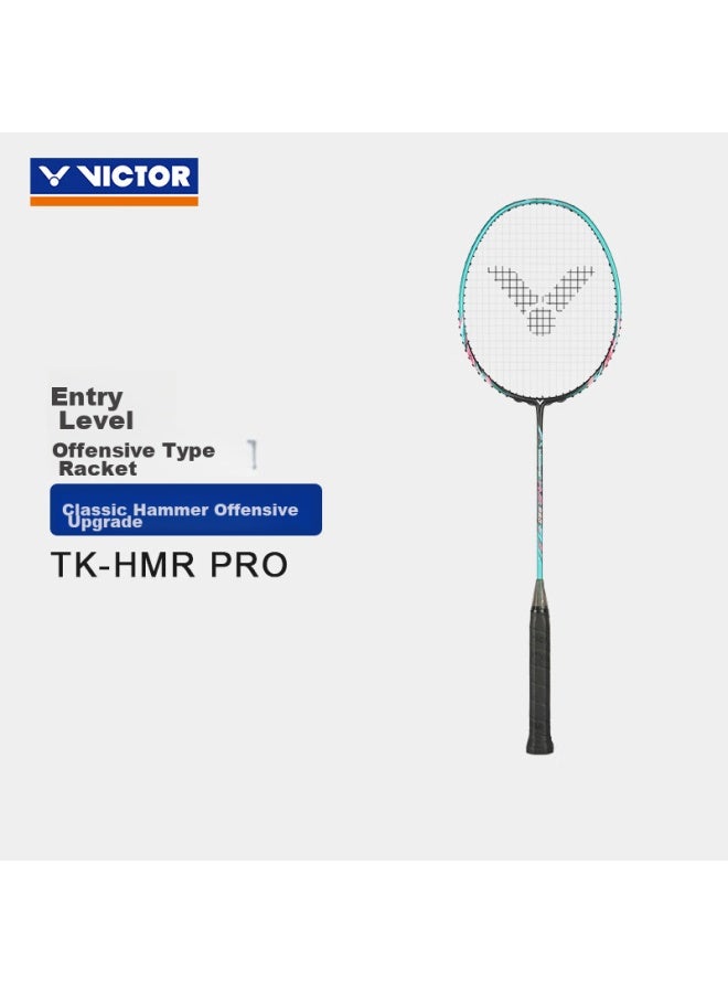 Victor Victor Badminton Racket, Single Racket, For Men And Women Beginners, Lightweight, High-power Offensive Racket, Upgraded Iron Hammer Tk-hmr Pro, Turquoise Green  - Image 1