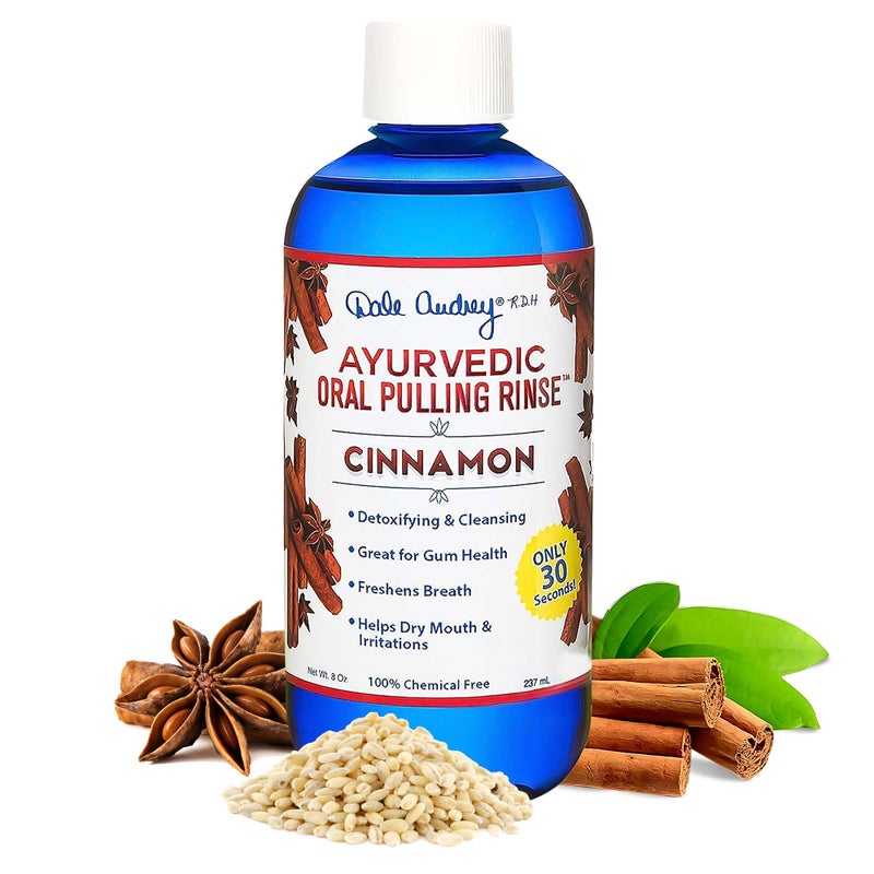 Dale Audrey Oil Pulling for Teeth and Gums | Made in USA Cinnamon Flavored Organic Sesame Oil Pulling| Ayurvedic Oil Pulling Rinse to Whiten Your Teeth & Freshen Your Breath - Image 1