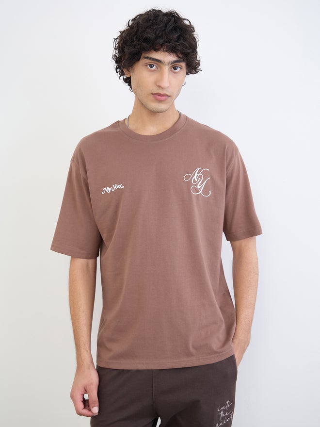 Styli Men Graphic Print Oversized Jersey T-Shirt - Image 3