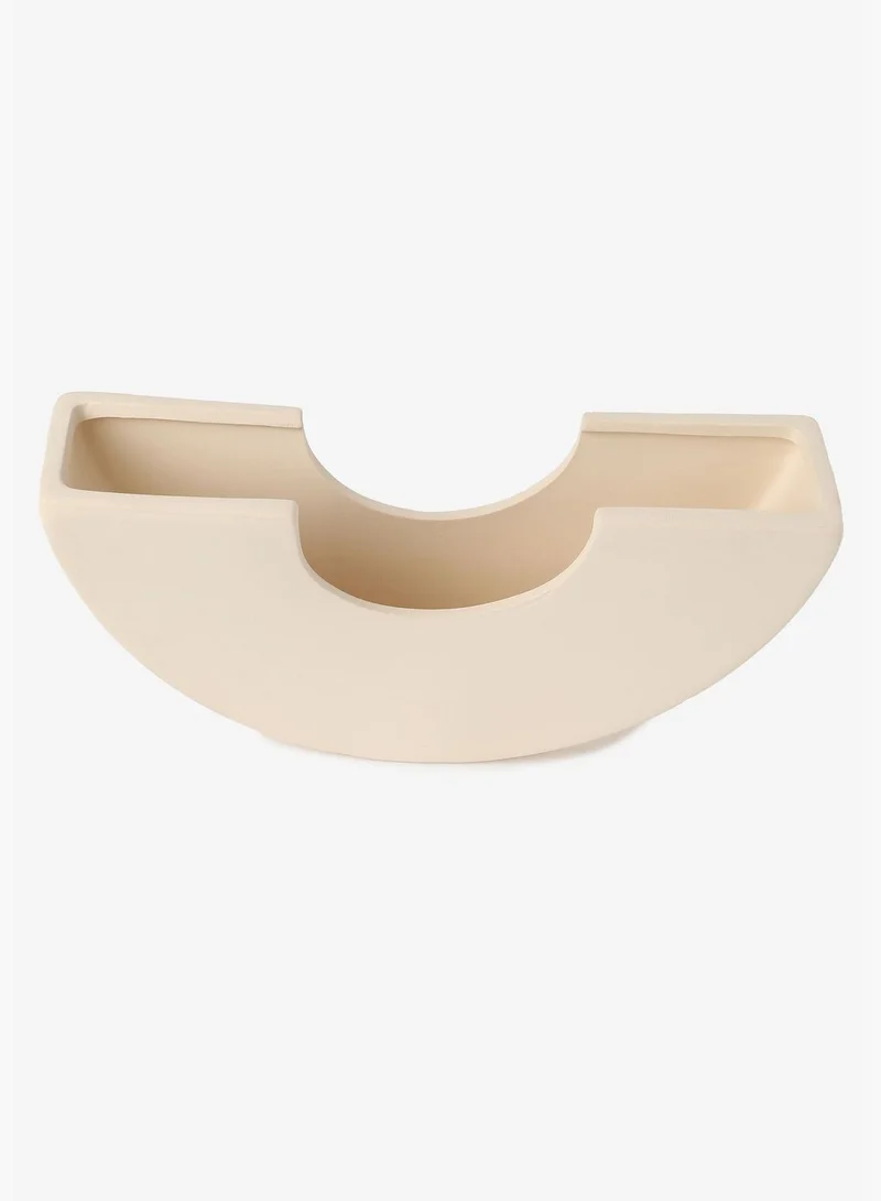 Bonhomie Modern Half-Circle Solid Minimalistic Bookend Ceramic Showpiece For Home Decor