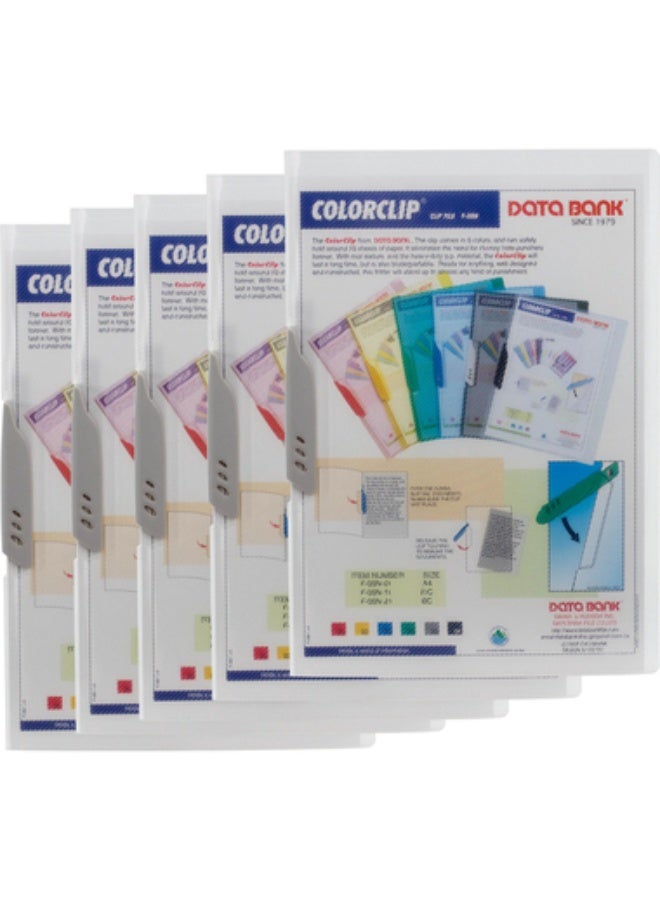 Color Clip Report Cover A4Swivel Clip Polypropylene Grey