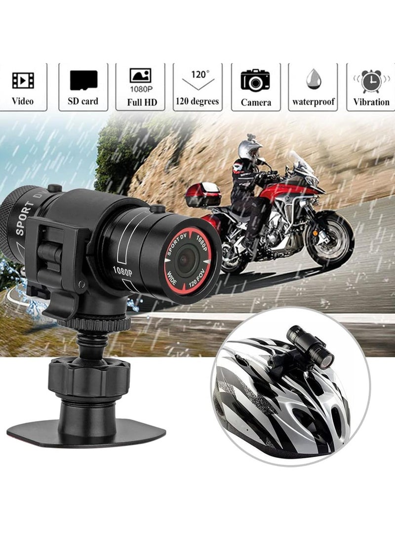 Bicycle Helmet Camera 1080P HD Sports Camera Mountain Motorcycle Waterproof Mini DV Camera F9 120°A+ Motorcycle Wide Angle Car Video Recorder (0G) - Image 2