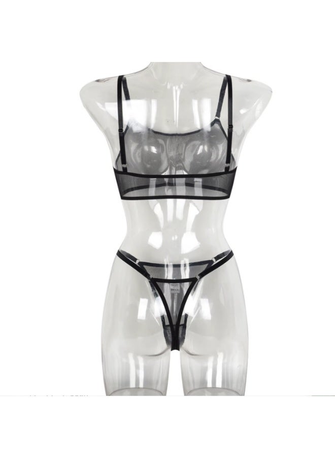 MANIKAN Wome's Clothes Set Lingerie set Mesh Bodysuit cute made of tulle Black - Image 2