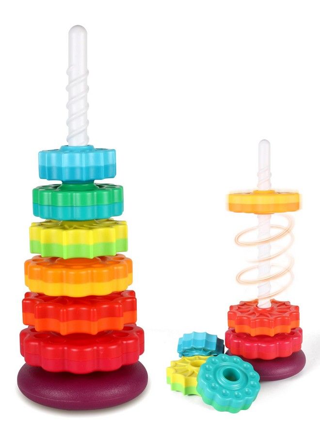 لعبة دوارة، ألعاب تكديس قوس قزح للأطفال الصغار 13، ألعاب تكديس الحلقات للأطفال من 6 إلى 12 شهرًا، هدايا عيد الميلاد أو عيد الميلاد للأطفال من 1 إلى 3 سنوات، ألعاب حسية لتطوير الدماغ على طريقة مونتيسوري - Image 1