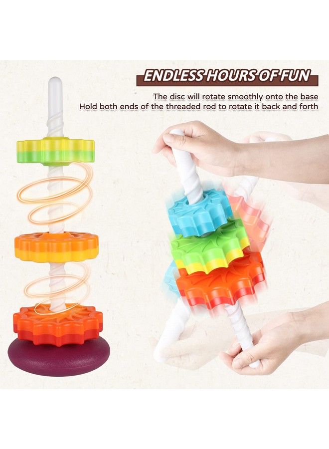 لعبة دوارة، ألعاب تكديس قوس قزح للأطفال الصغار 13، ألعاب تكديس الحلقات للأطفال من 6 إلى 12 شهرًا، هدايا عيد الميلاد أو عيد الميلاد للأطفال من 1 إلى 3 سنوات، ألعاب حسية لتطوير الدماغ على طريقة مونتيسوري - Image 5