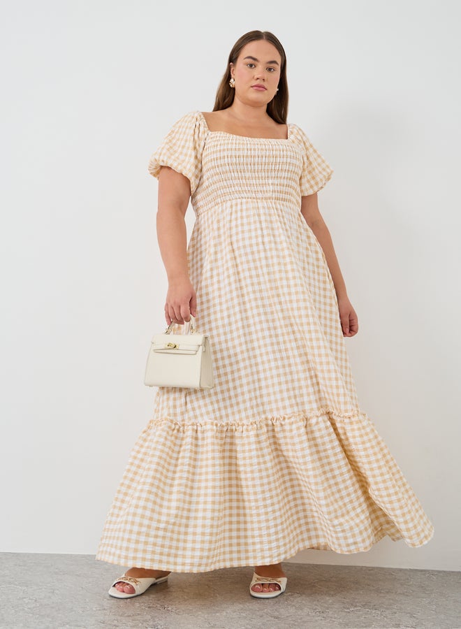 Styli Gingham Smocked Dress - Image 1