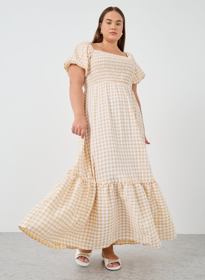 Styli Gingham Smocked Dress - Image 2