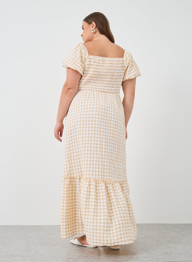 Styli Gingham Smocked Dress - Image 5