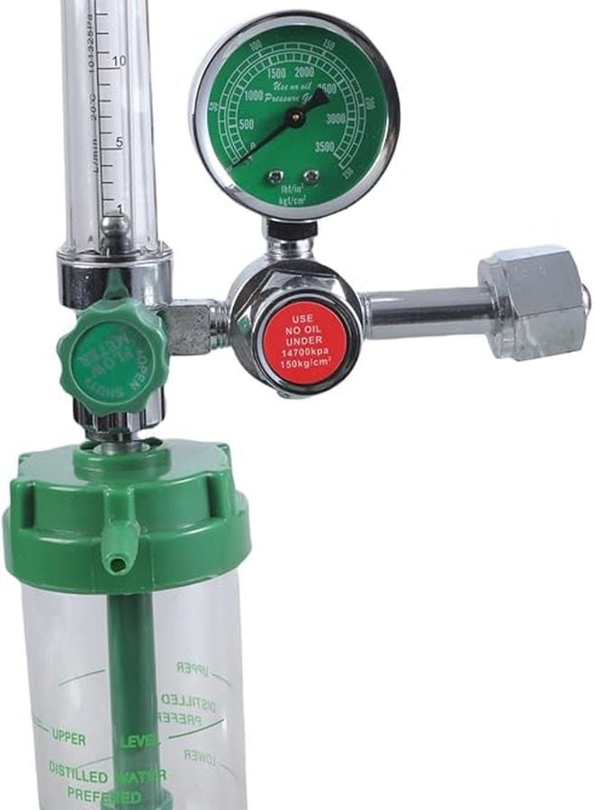 منظم الأكسجين الطبي مع مقياس الضغط وضبط تدفق قابل للتعديل للاستخدام في المستشفى والمنزل - Image 4