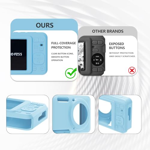 Tedubax Case for Kodak PIXPRO FZ55,FZ55 Accessories,Soft Silicone Protective Case,Comes with 2 Screen Protectors and 1 Wrist Strap - Light Blue - Image 4