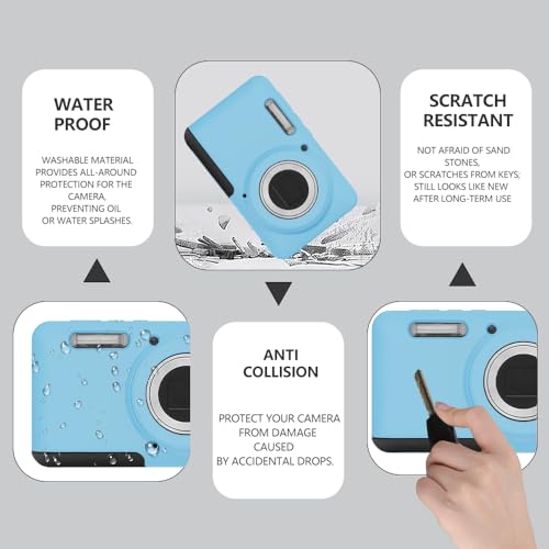 Tedubax Case for Kodak PIXPRO FZ55,FZ55 Accessories,Soft Silicone Protective Case,Comes with 2 Screen Protectors and 1 Wrist Strap - Light Blue - Image 3