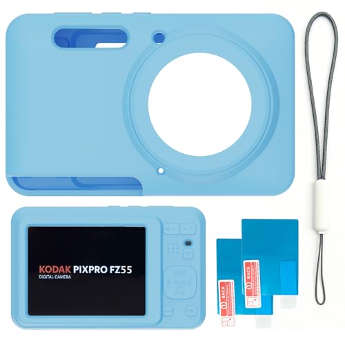 Tedubax Case for Kodak PIXPRO FZ55,FZ55 Accessories,Soft Silicone Protective Case,Comes with 2 Screen Protectors and 1 Wrist Strap - Light Blue - Image 5