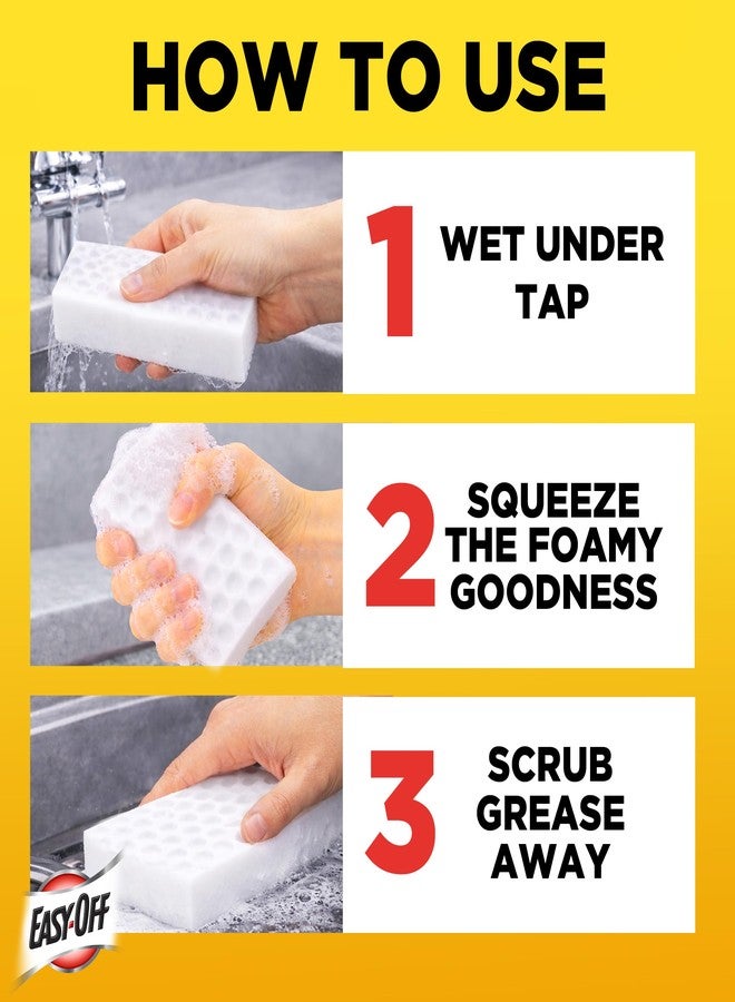 Easy Off Easy‑Off Heavy Duty 2‑in‑1 Ultra Thick Eraser & Degreasing Formula, 3 Multi‑Use Cleaning Pads — Cuts Through Tough Grease & Grime in Seconds - Image 5