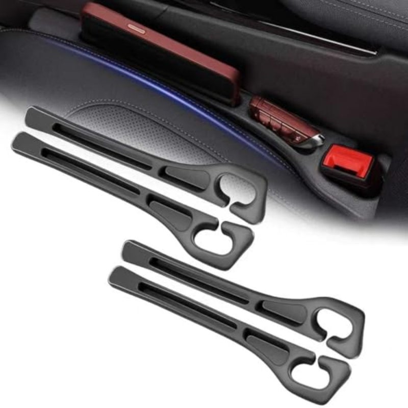 4PCS Car Seat Gap Filler Organizer and Leak-Proof Blocker, Black Universal Fit, Storage Slot, Leak-Proof Seat Gap Plug, For Car SUV  Truck - Image 1