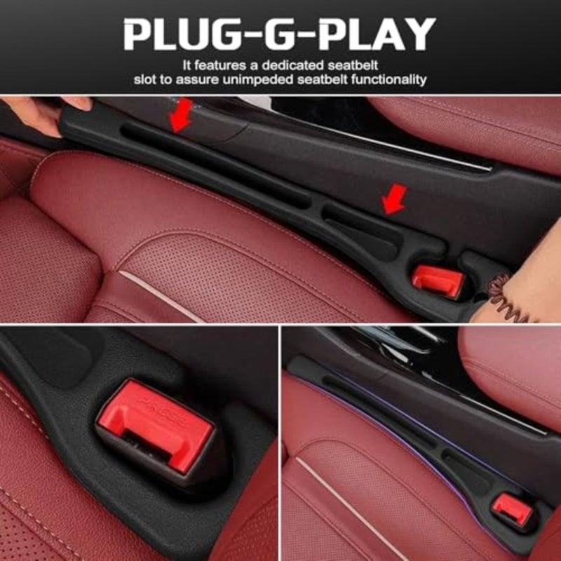 4PCS Car Seat Gap Filler Organizer and Leak-Proof Blocker, Black Universal Fit, Storage Slot, Leak-Proof Seat Gap Plug, For Car SUV  Truck - Image 4