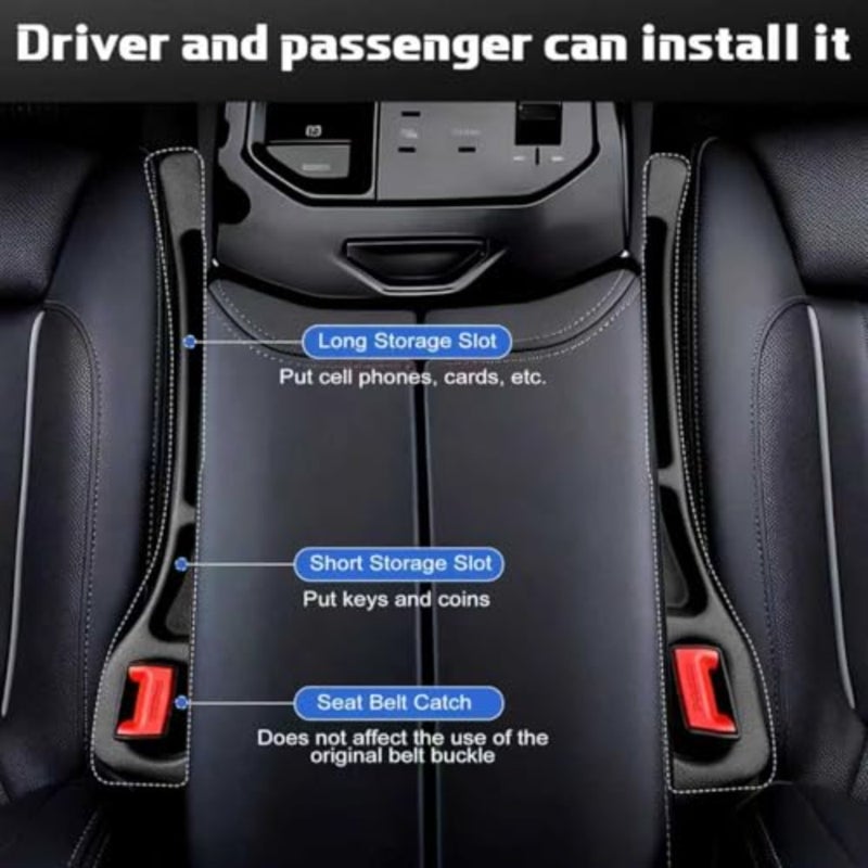 4PCS Car Seat Gap Filler Organizer and Leak-Proof Blocker, Black Universal Fit, Storage Slot, Leak-Proof Seat Gap Plug, For Car SUV  Truck - Image 5