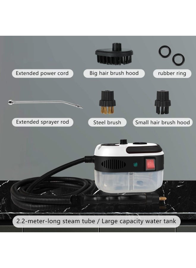 2500W High Temperature and Pressure Portable Steam Cleaner for Home & Car, White - Image 2