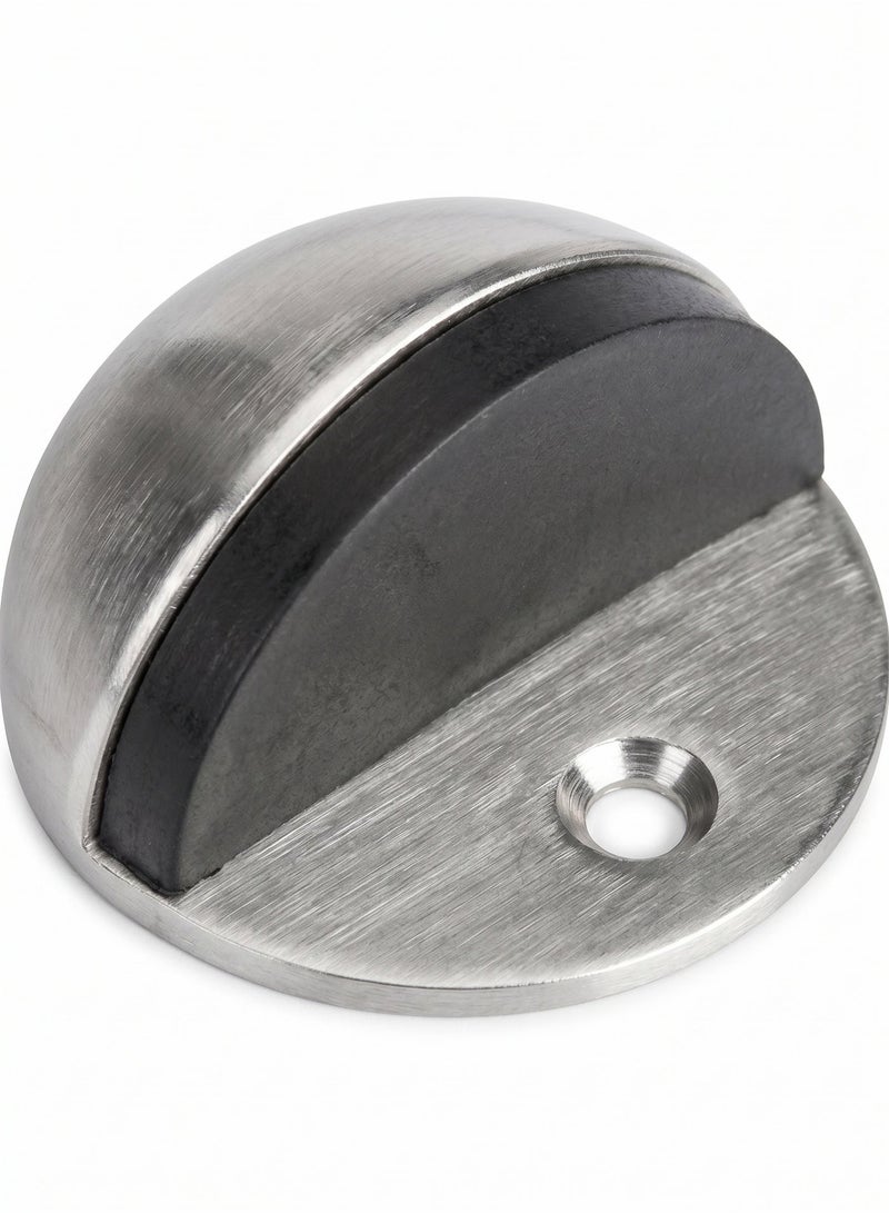 Domed Floor Mounted Door Stop, Stainless Steel Grade 304, 45mm Base, Brushed Finish