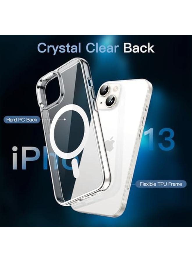 جي تيك جراب مغناطيسي 3 في 1 لهاتف Iphone 13 مقاس 6.1 بوصة مع قطعتين من واقيات الشاشة الزجاجية المقواة المتوافقة مع غطاء الهاتف المقاوم للصدمات من Magsafe شفاف - Image 4