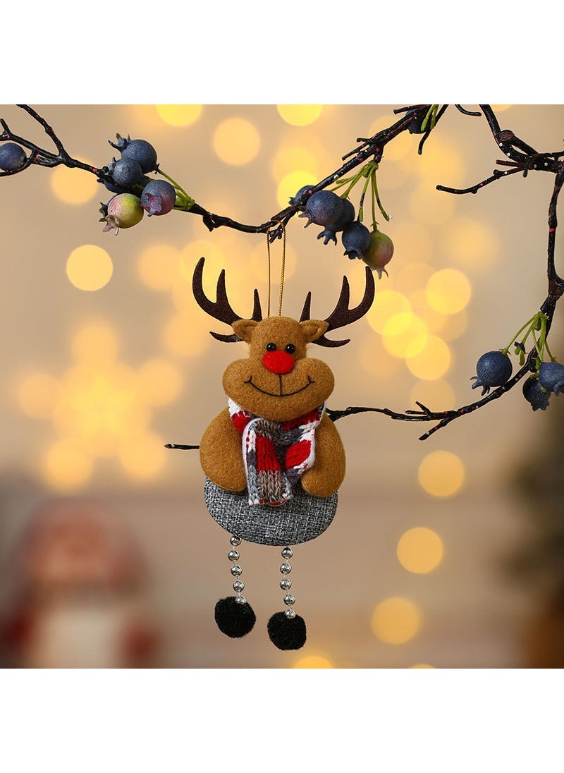 New Christmas Santa Ornaments Tree Decor Fabric Gifts Deer [19*8cm] 10g 