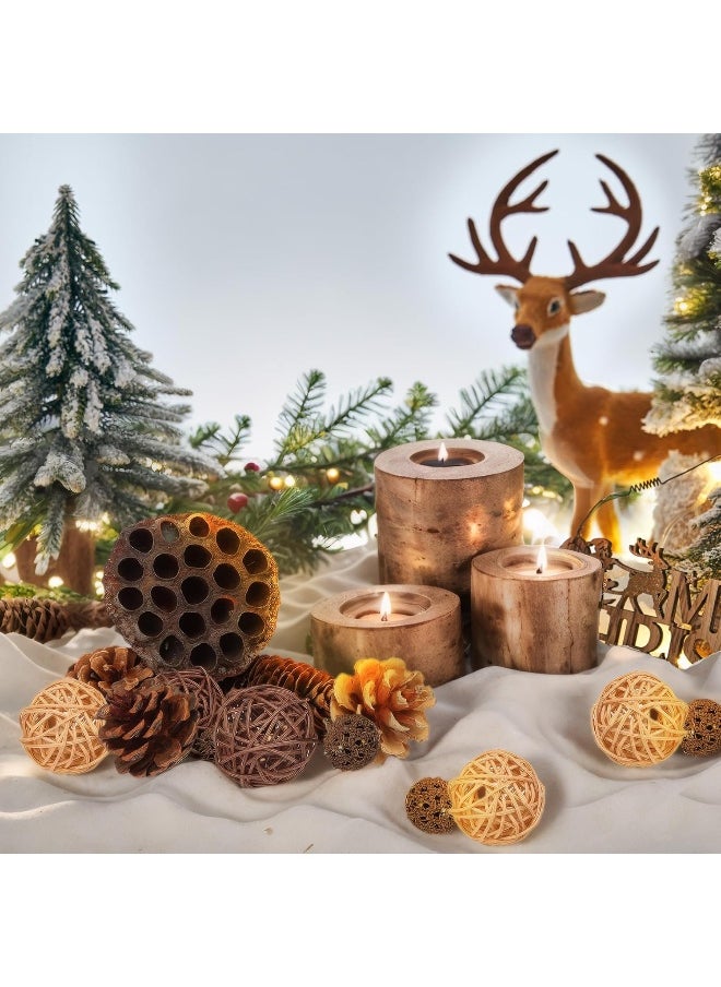 DomeStar - DomeStar 38PCS Pine Cone Set, Artificial Acorns Berry Craft and Natural Pinecones Ornament Pine Picks Fake Fruit Decor Fall Decorating Kit - Image 1