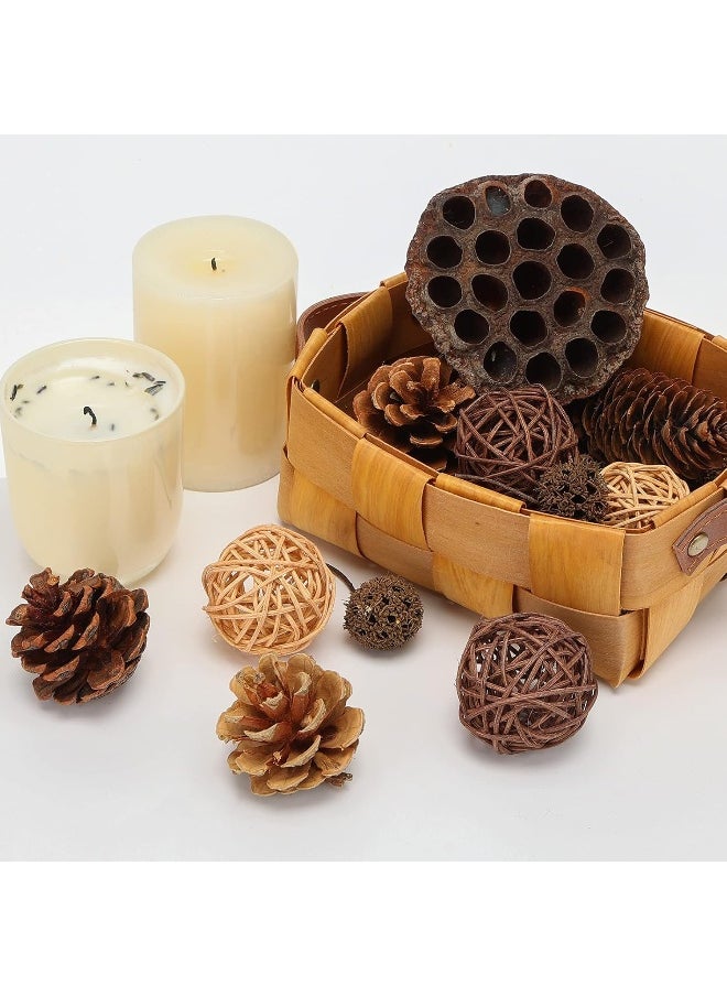 DomeStar - DomeStar 38PCS Pine Cone Set, Artificial Acorns Berry Craft and Natural Pinecones Ornament Pine Picks Fake Fruit Decor Fall Decorating Kit - Image 1