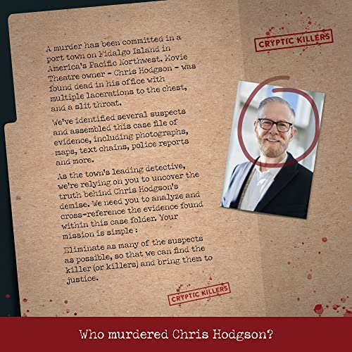 Cryptic Killers Unsolved Murder Mystery Game Cold Case File Investigation Detective CluesEvidence Solve The Crime Individuals Date Nights Party Groups Murder at The Movie Theater - Image 5