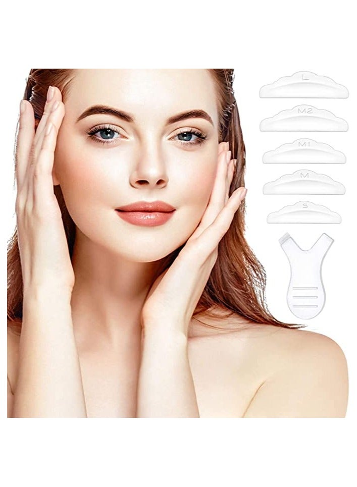 Excefore Silicone Eyelash Perming Curler 10Pcs Lash Lift Rods with Y Shape Eyelash Brush White Reusable Eyelash Perming Curler Shield Pads Silicone Eyelash Perming Curler Makeup Tools Perfect Lash Lifting  - Image 1