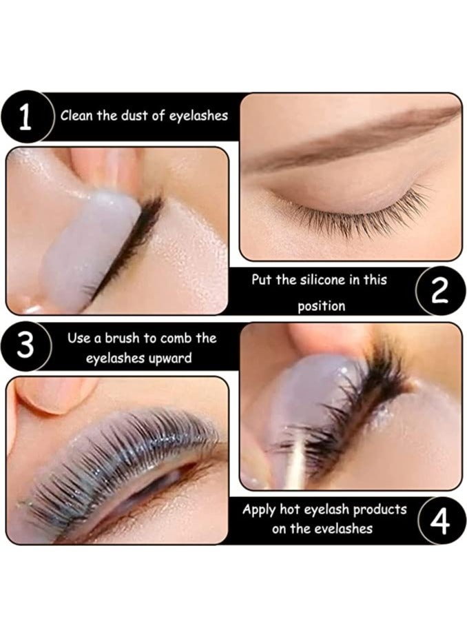 Excefore Silicone Eyelash Perming Curler 10Pcs Lash Lift Rods with Y Shape Eyelash Brush White Reusable Eyelash Perming Curler Shield Pads Silicone Eyelash Perming Curler Makeup Tools Perfect Lash Lifting  - Image 5