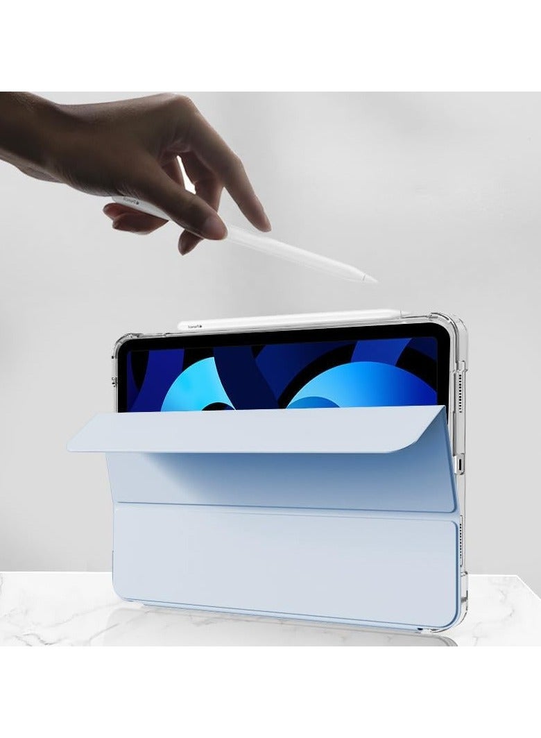 VKL Case Compatible with Huawei MatePad SE 11 inch 2024 Tablet, Trifold Stand Cover Case with Pencil Holder,PU Leather Clear Transparent Back Cover (Blue) - Image 2