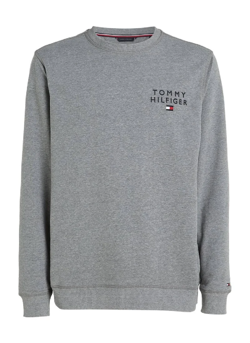 TOMMY HILFIGER Men's Original Logo Lounge Track Top, Grey