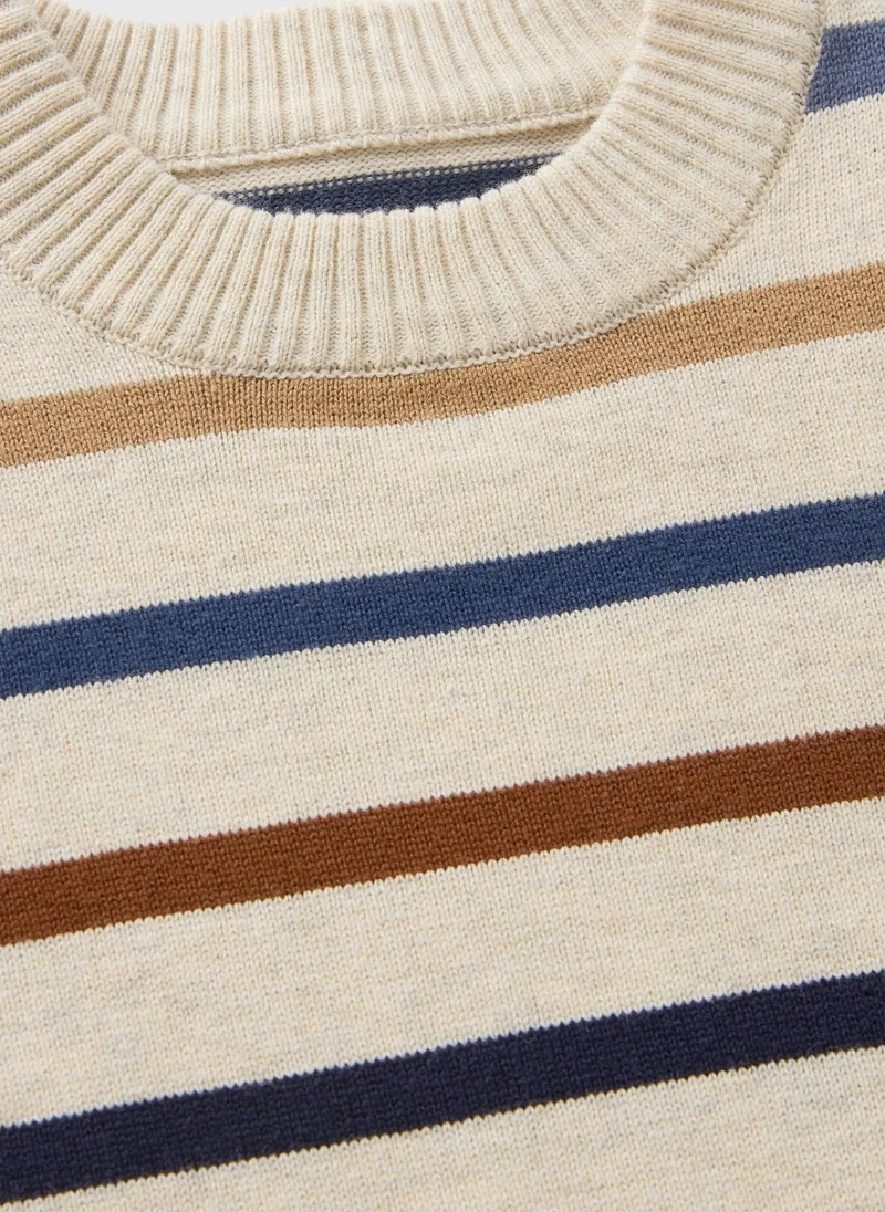 Matalan Boys Cream Stripe Knit Jumper