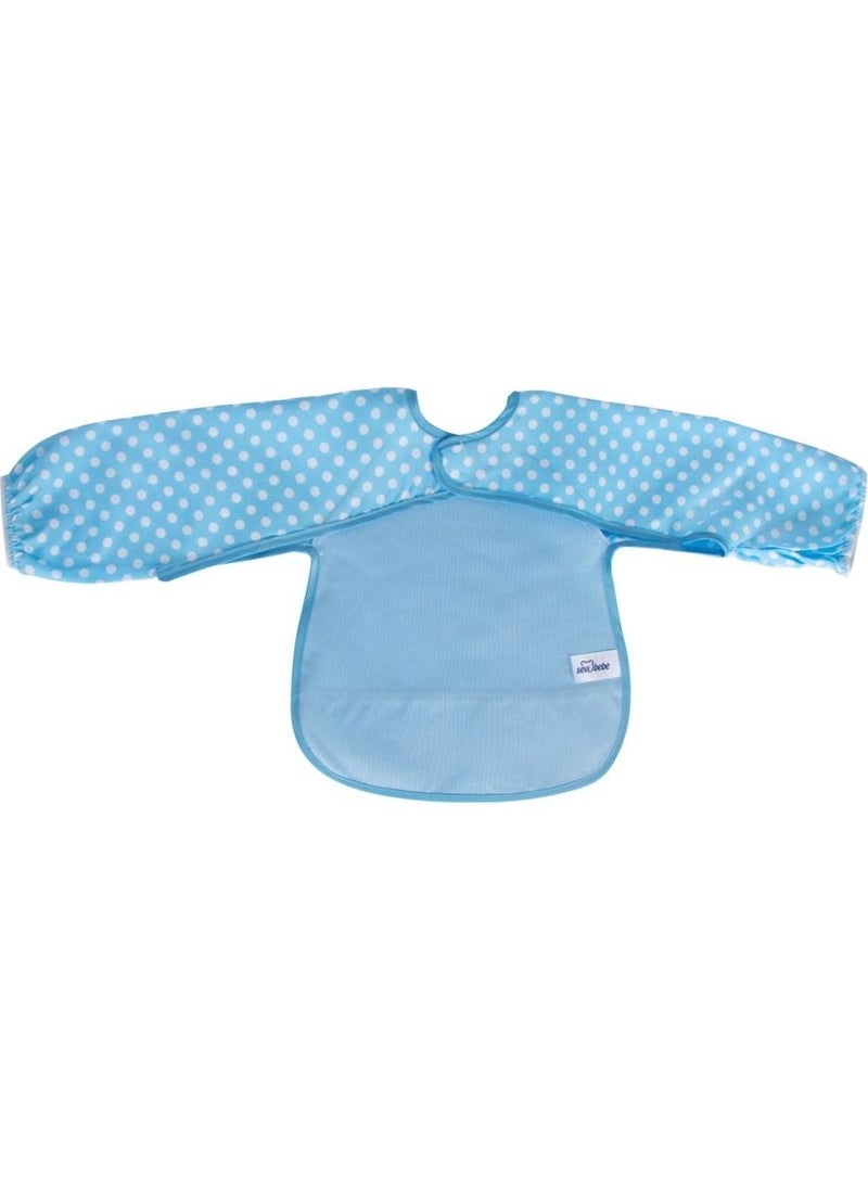 Happy Junier - Sevi Bebe Eco Food Bib with Sleeves Art-54 Blue - Image 1