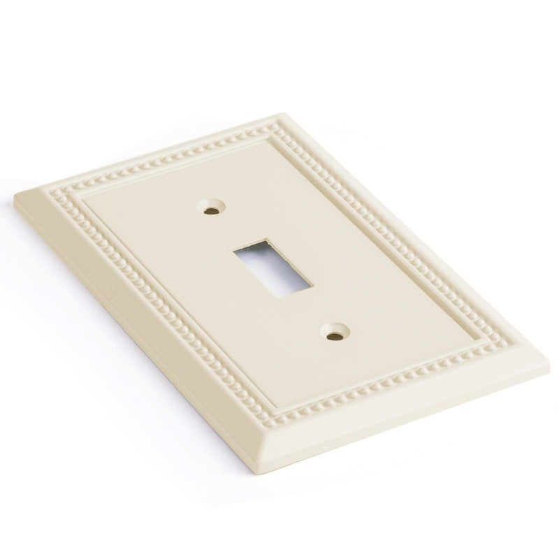 Henne Bery Sunken Pearls Heavy Duty Decorative Wall Plate Switch Plate Outlet Cover, Durable Solid Zinc Alloy (Single Toggle 2PK, Light Almond) - Image 2
