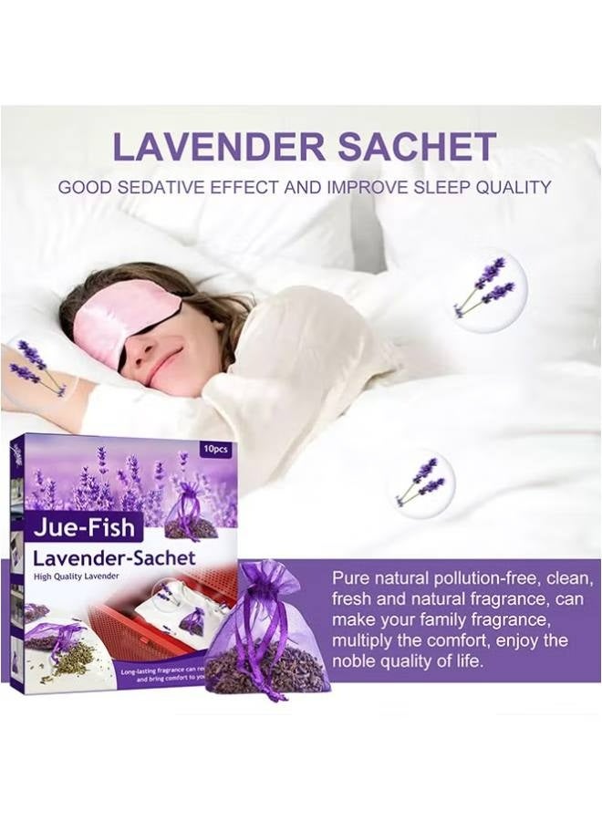 JUE-FISH Eco-Friendly Lavender Sachet Bags 10 Pcs - Lavender Sachets - Used for wardrobes, Drawers, Closets, Shoe cabinets and Cars, Fresh Fragrance - Suitable for Home Decoration - Can Carry The Sachet - Image 4