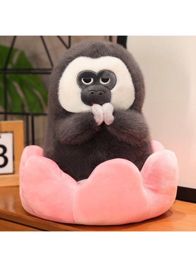 Overseas Lotus Gorilla Scissorhands Doll Zoo White-faced Monkey Doll Plush Toy Ugly Cute Banana Monkey-Specifications:30cm(0.3kg)-Color:Lotus Cushion Monkey  - Image 1