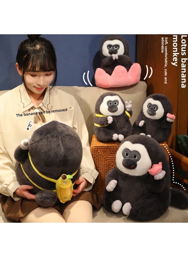 Overseas Lotus Gorilla Scissorhands Doll Zoo White-faced Monkey Doll Plush Toy Ugly Cute Banana Monkey-Specifications:30cm(0.3kg)-Color:Lotus Cushion Monkey  - Image 3