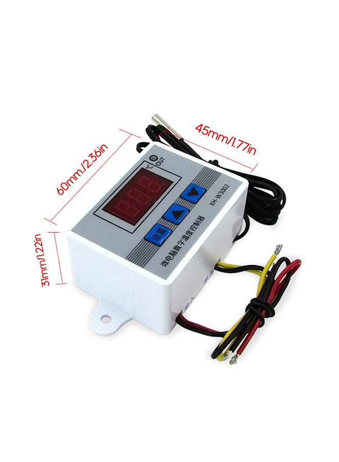 XH-W3002 Intelligent Led Digital Microcomputer Temperature Controller Mini Thermostat Switch with Water-resistant Sensor Probe