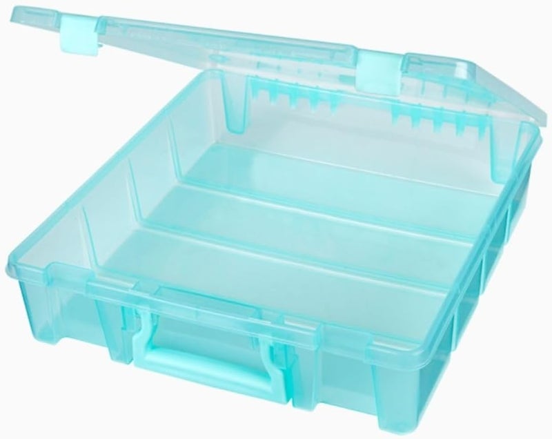 ArtBin 6955AA Super Satchel Compartment Box Clear Craft Organizer Storage Case - Aqua, Pack of 1 - Image 2