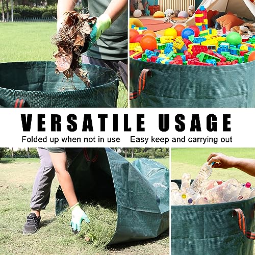 Joyhalo Reusable Yard Waste Bags, 72 Gallon Lawn And Leaf Bags 3 Pack, Heavy Duty Garden Bags With Gardening Gloves, Standable Garden Waste Bag With 4 Handles, Camping Yard Recycling Bag For Leaves - Image 5