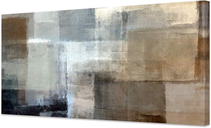 BPA Abstract Canvas Wall Art - Grey and Brown - Image 1