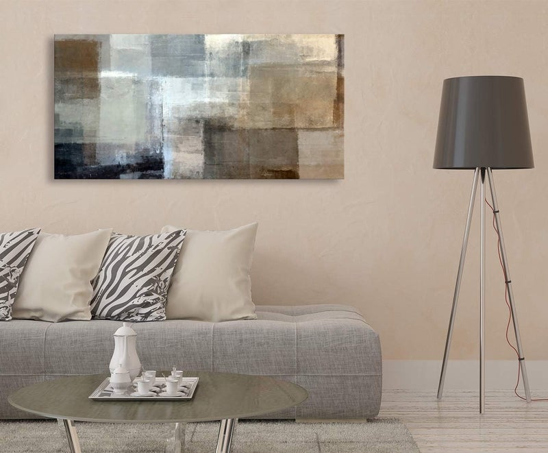 BPA Abstract Canvas Wall Art - Grey and Brown - Image 3