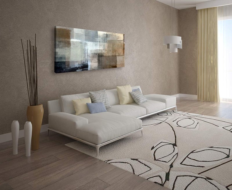 BPA Abstract Canvas Wall Art - Grey and Brown - Image 2