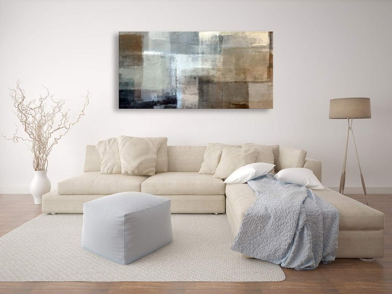 BPA Abstract Canvas Wall Art - Grey and Brown - Image 5