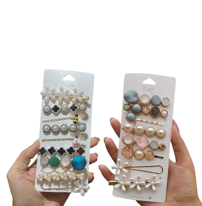 Tresneria® Korean Fashion Hair Clips Set in Trendy Styles and Designs for Women and Girls (GreyBee) - Image 1